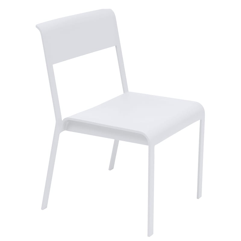 Mobilier - Chaises, fauteuils de salle à manger - Chaise empilable Bellevie métal blanc - Fermob - Blanc Coton - Aluminium laqué