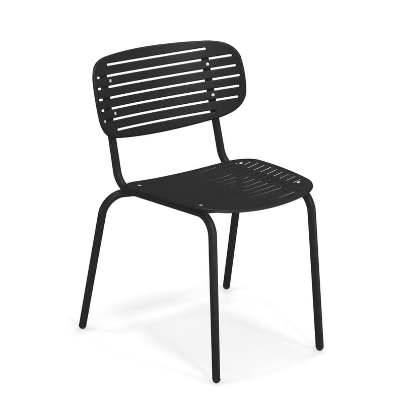 Mobilier - Chaises, fauteuils de salle à manger - Chaise empilable Mom métal noir - Emu - Noir - Acier verni