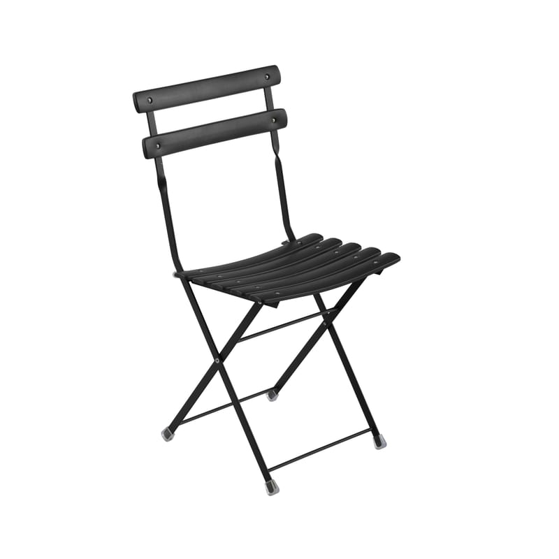Mobilier - Chaises, fauteuils de salle à manger - Chaise pliante Arc en Ciel métal noir - Emu - Noir - Acier verni