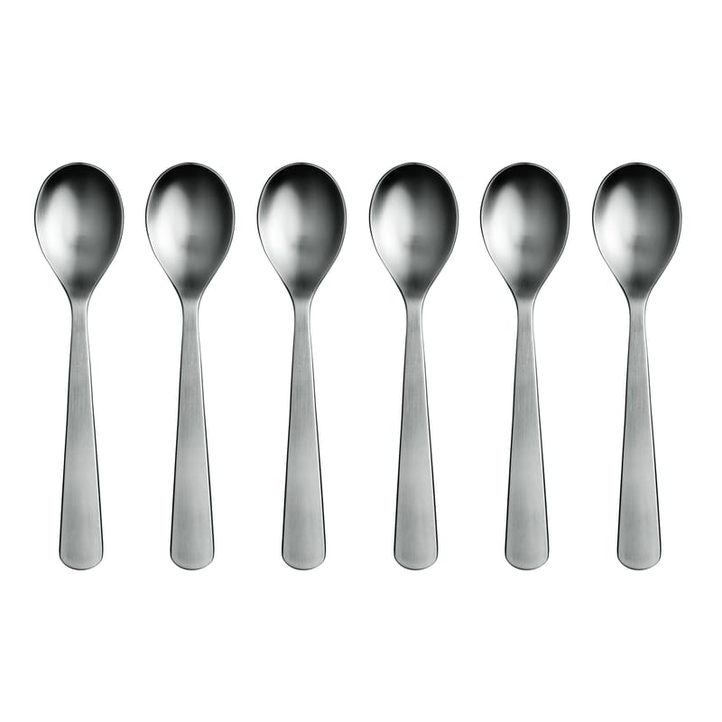 Tableware - Cutlery - Normann Coffee, tea spoon metal Set of 6 tea spoons - Normann Copenhagen - Mat steel - Steel