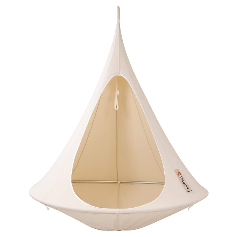 Outdoor - Sun Loungers & Hammocks - Hanging tent - Single Hanging chair by Cacoon - Natural white - Anodized aluminium, Cloth