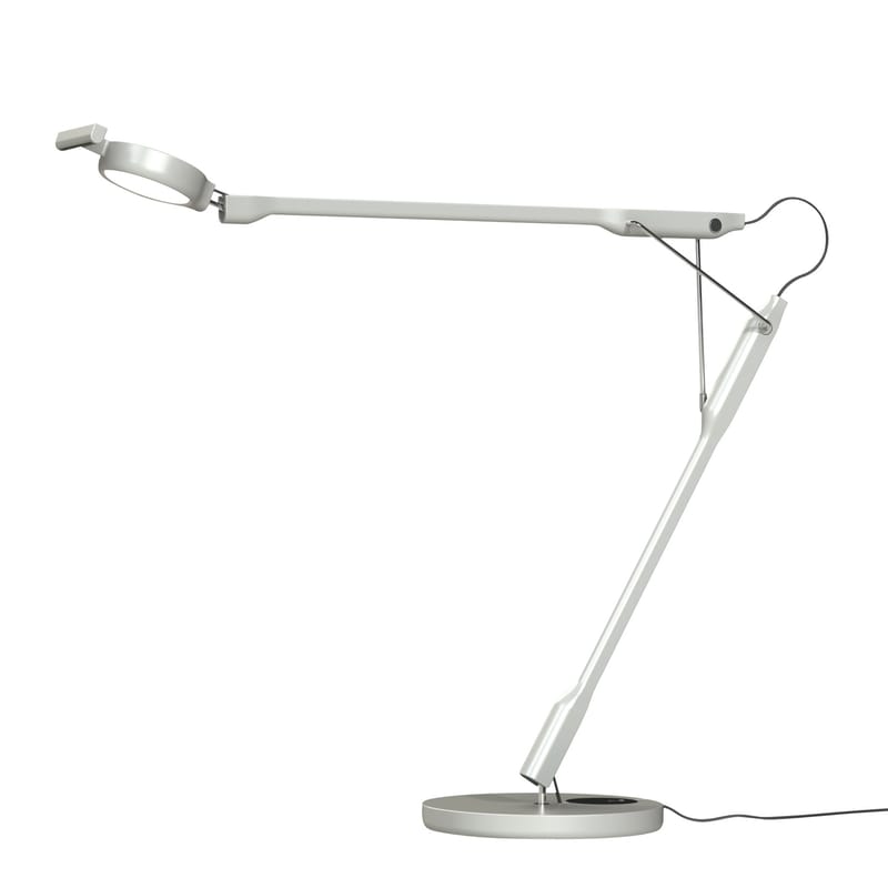Luminaire - Lampes de table - Lampe de table Tivedo LED plastique gris / Orientable - Luceplan - Gris clair - Inox, Polycarbonate, Thermoplastique