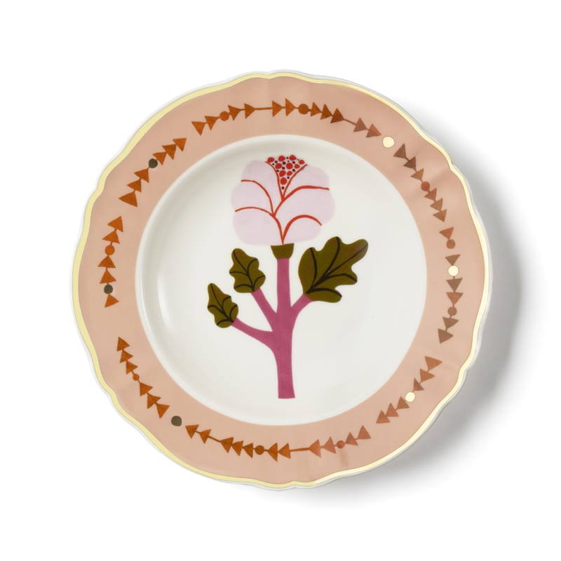 Tavola - Piatti  - Piatto fondo Botanica ceramica rosa / Ø 23 cm - Bitossi Home - Rosa - Porcellana