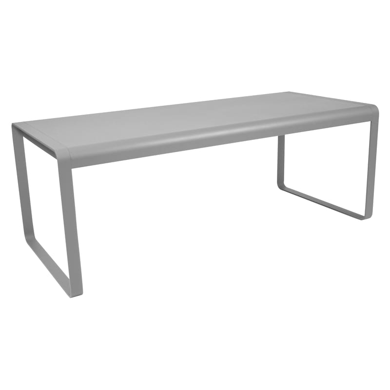 Outdoor - Garden Tables - Bellevie Rectangular table grey silver metal L 196 cm - 8 to 10 places - Fermob - Steel grey - Aluminium