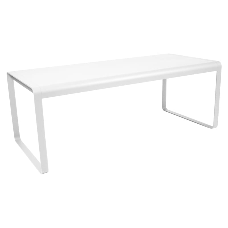 Outdoor - Garden Tables - Bellevie Rectangular table metal white L 196 cm - 8 to 10 places - Fermob - White - Aluminium