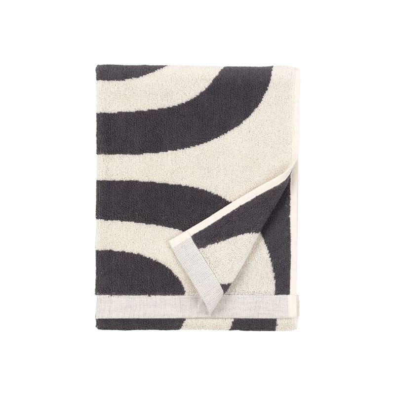 Linge de maison - Linge de bain - Serviette de toilette Melooni tissu noir / 50 x 70 cm - Marimekko - Melooni / Noir & blanc - Coton éponge
