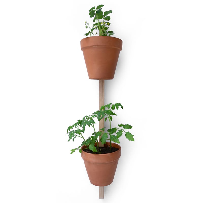 Décoration - Pots et plantes - Support mural XPOT bois naturel / Pour 2 pots de fleurs ou étagères - H 100 cm - Compagnie - Chêne naturel - Chêne massif