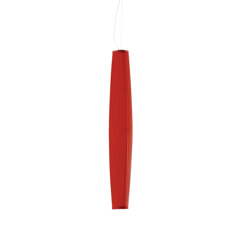 Luminaire - Suspensions - Suspension Colonne tissu rouge / H 160 cm - Dix Heures Dix - H 160 cm / Rouge - Tissu polyester