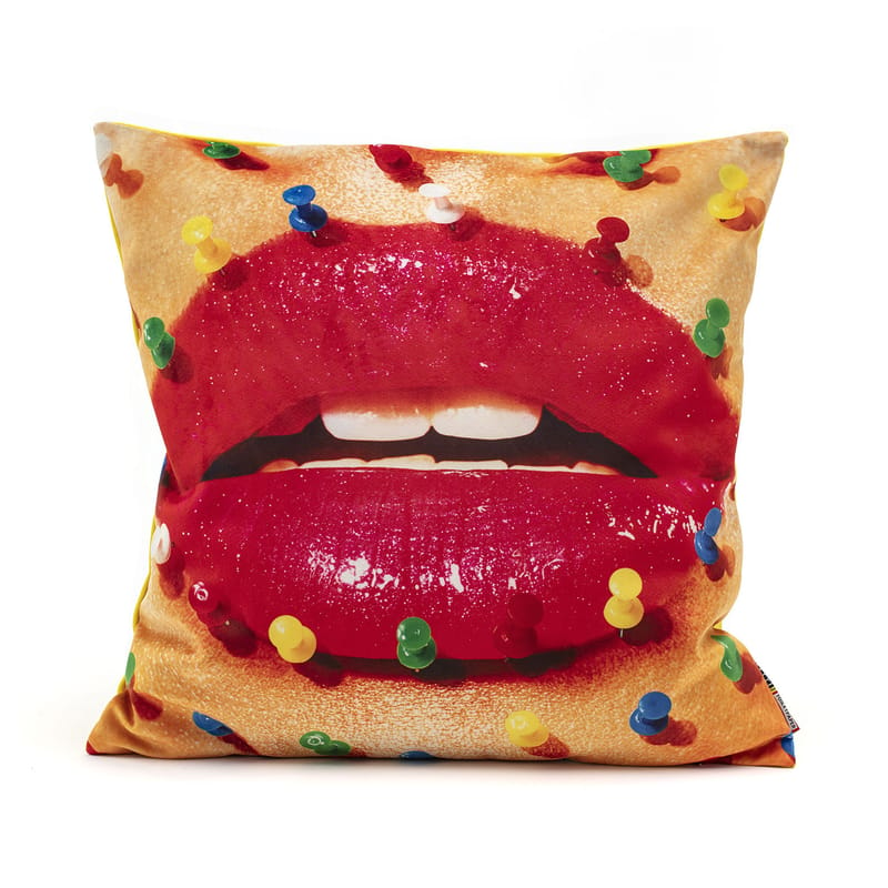 Décoration - Coussins - Coussin Toiletpaper tissu rouge / Mouth - 50 x 50 cm - Seletti - Bouche / Rouge -  Plumes, Tissu polyester