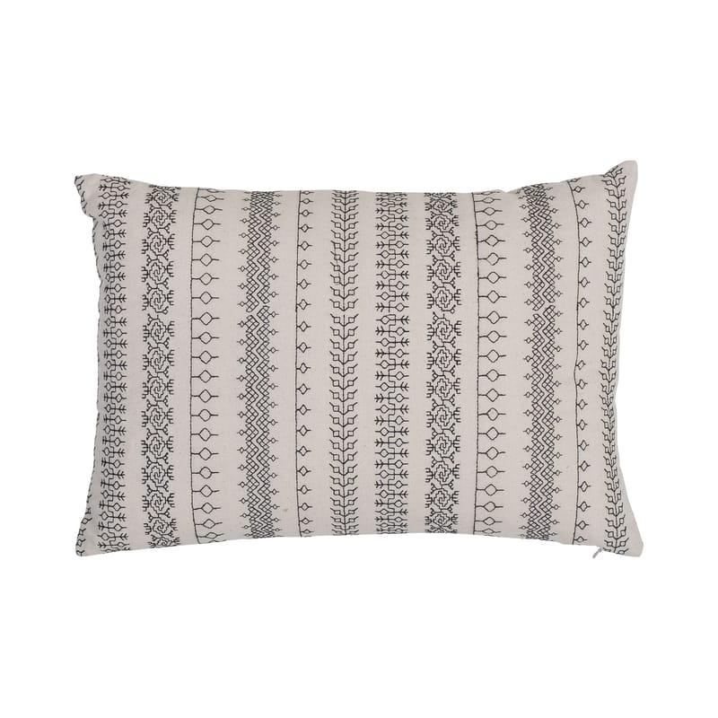 Decoration - Cushions & Poufs -  Cushion textile white black / 35 x 50 cm - Cotton - Bloomingville - Black & white - Cotton, Polyester