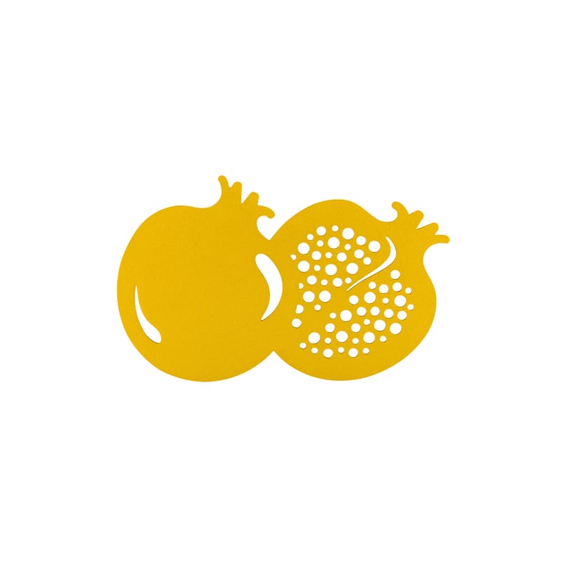 Table et cuisine - Dessous de plat - Dessous de plat Grenade métal jaune / 26 x 17 cm - Fermob - Miel - Acier