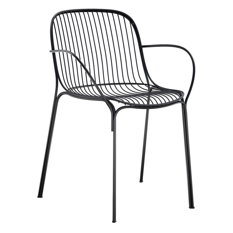 Mobilier - Chaises, fauteuils de salle à manger - Fauteuil HiRay métal noir - Kartell - Noir - Acier galvanisé peint