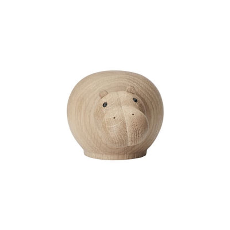 Décoration - Pour les enfants - Figurine Hibo SMALL bois naturel / Hippopotame- L 12 cm - Woud - Hippopotame / Chêne - Chêne massif