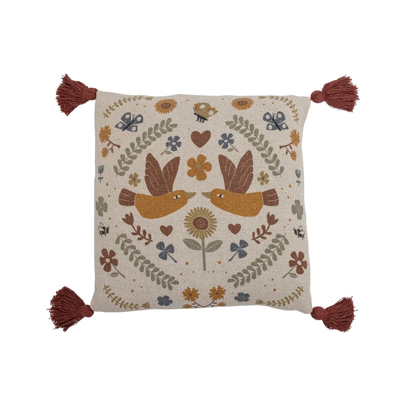 Dekoration - Kissen - Kissen Dorell textil bunt / 50 x 50 cm - Recycelte Baumwolle - Bloomingville - Mehrfarbig - Polyesterfaser, Recycelte Baumwolle
