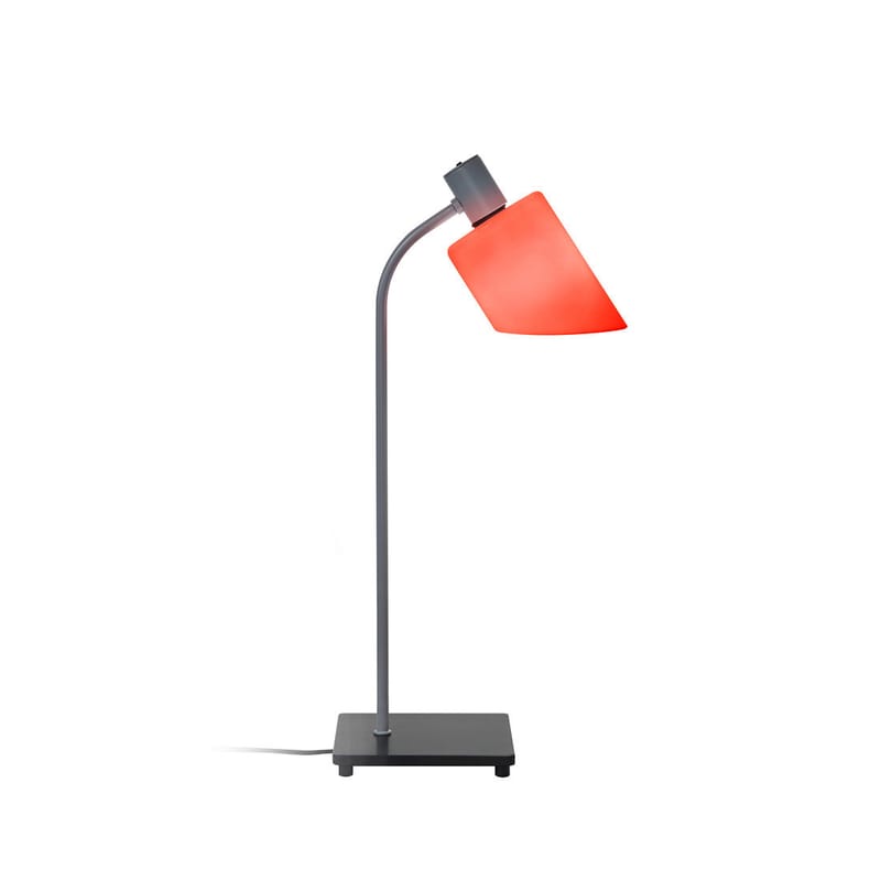 Luminaire - Lampes de table - Lampe de table La Lampe de Bureau verre rouge / Charlotte Perriand, 1965 - H 51 cm - Nemo - Rouge - Acier, Verre