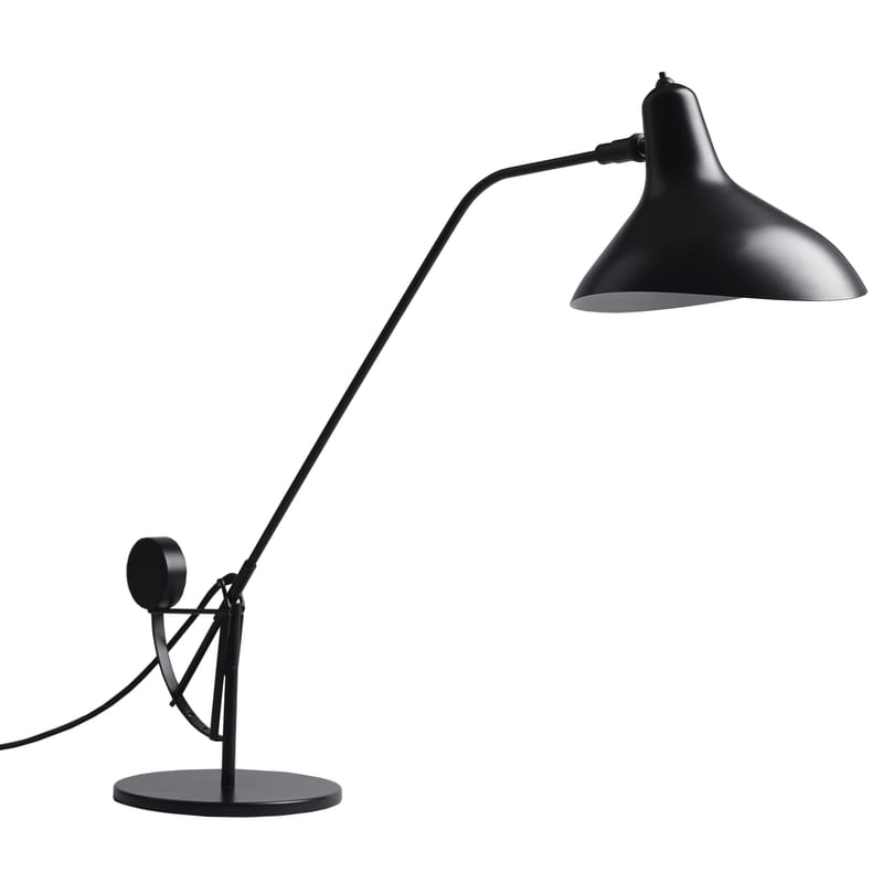 Luminaire - Lampes de table - Lampe de table Mantis BS3 métal noir / Schottlander - H 84 cm - Réédition 1951 - DCW éditions - Noir / Abat-jour noir - Acier, Aluminium