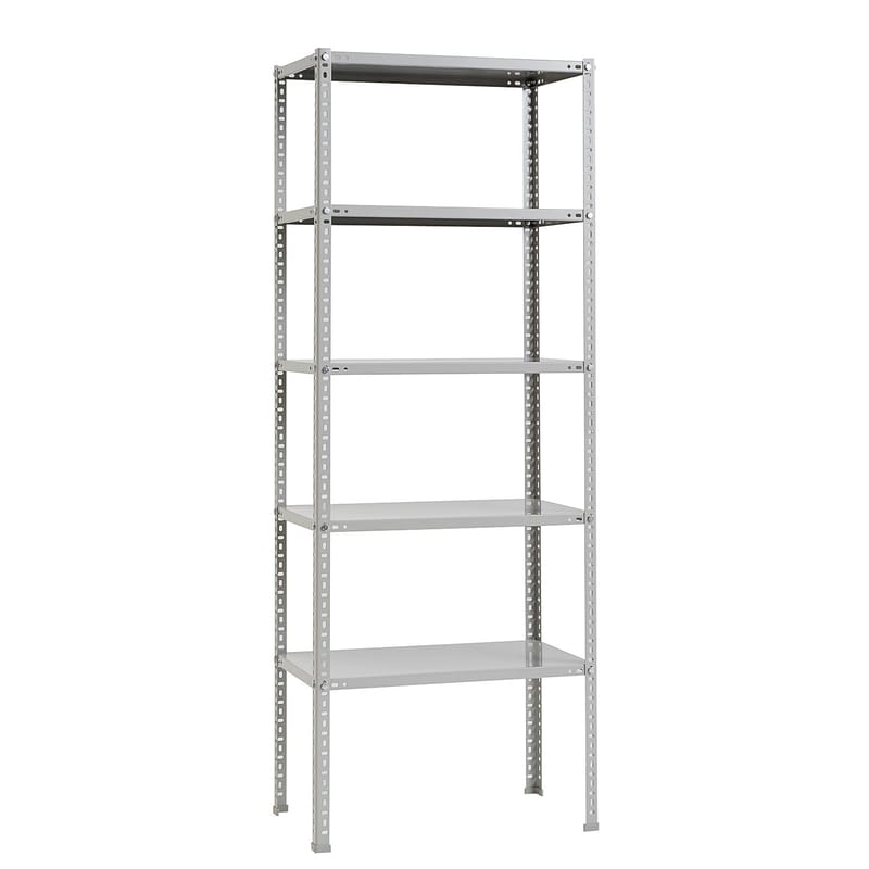 Furniture - Bookcases & Bookshelves - Shelving Unit Shelf metal grey / L 75 x H 200 cm - Metal - Hay - Grey - Epoxy lacquered steel