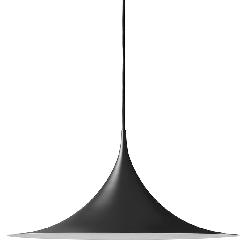 Illuminazione - Lampadari - Sospensione Semi metallo nero Ø 60 cm - Rieditata 1968 - Gubi - Nero opaco - Metallo smaltato