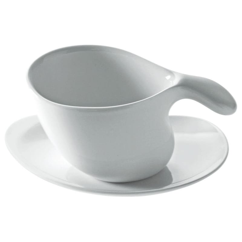 Table et cuisine - Tasses et mugs - Soucoupe  céramique blanc pour tasse à café ou thé Bettina - Alessi - Blanc - Porcelaine
