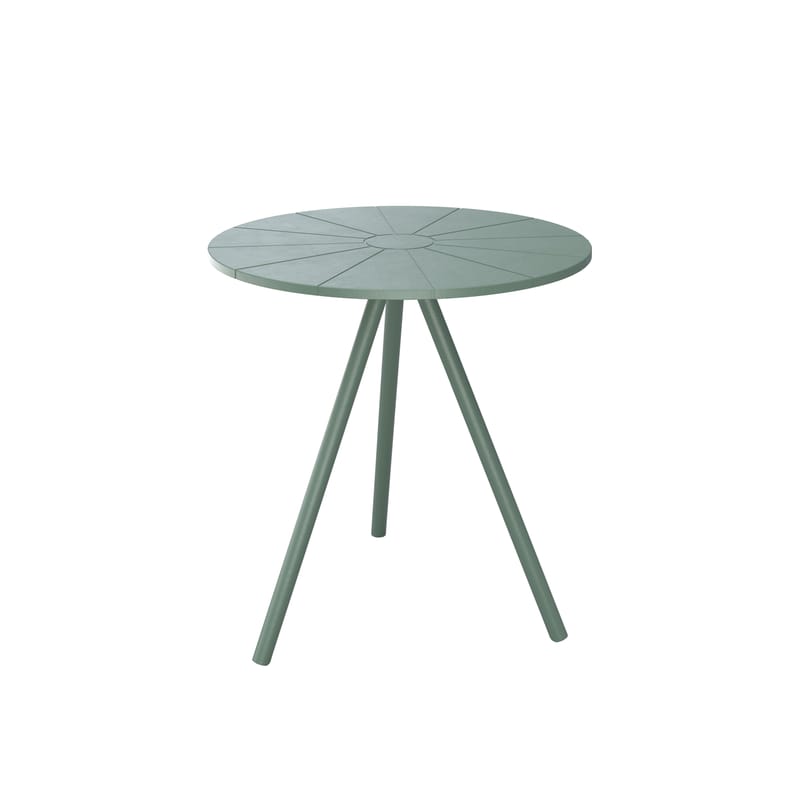 Jardin - Tables de jardin - Table ronde Nami plastique vert / Ø 65 cm - recyclé - Houe - Vert olive - Acier, Plastique recyclé