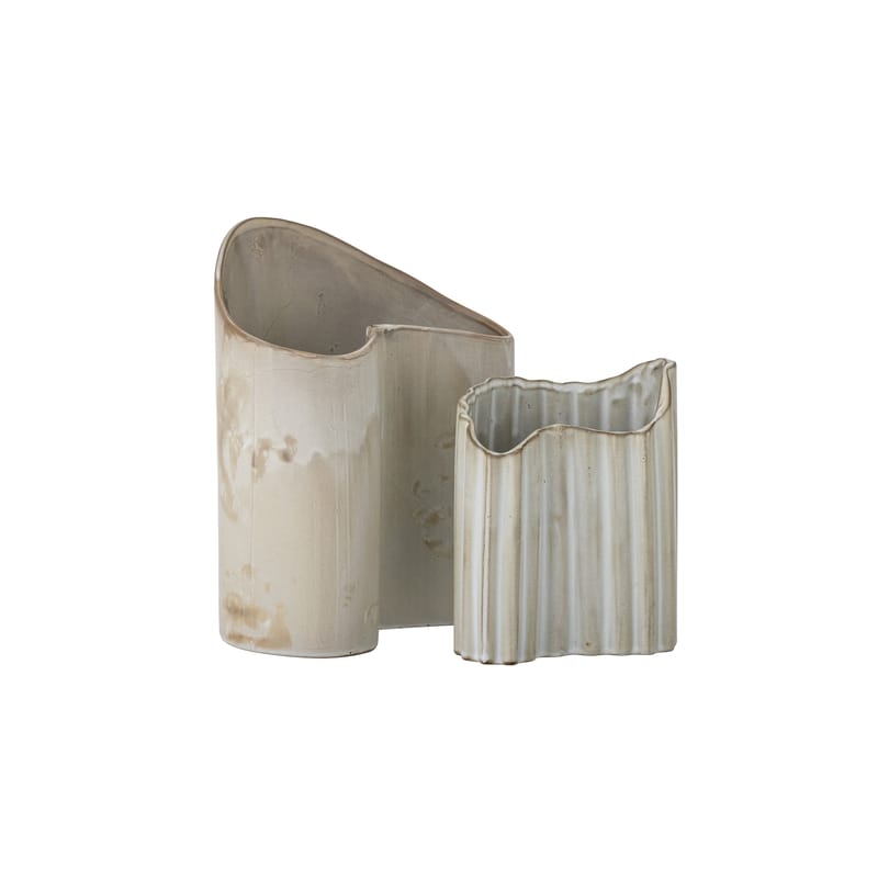 Décoration - Vases - Vase Henaj céramique beige / Set de 2 vases - Bloomingville - Beige - Grès