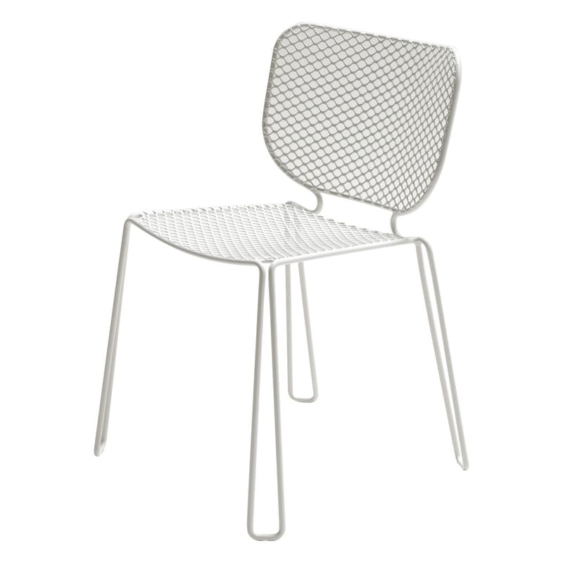 Mobilier - Chaises, fauteuils de salle à manger - Chaise empilable Ivy métal blanc - Emu - Blanc - Acier