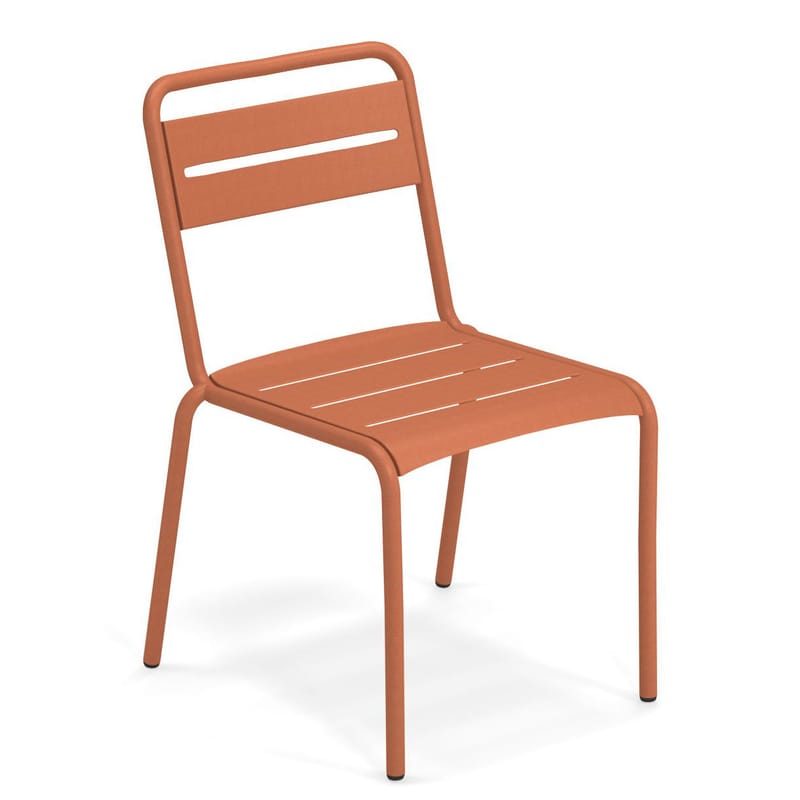 Mobilier - Chaises, fauteuils de salle à manger - Chaise empilable Star métal rouge - Emu - Erable rouge - Acier verni