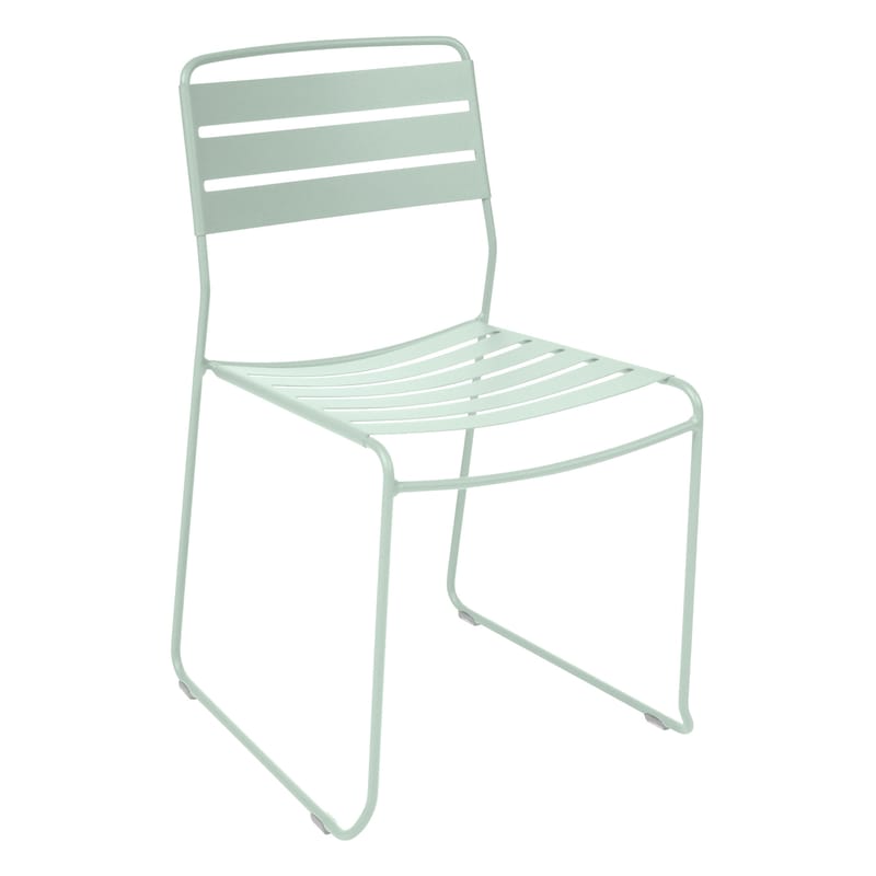 Mobilier - Chaises, fauteuils de salle à manger - Chaise empilable Surprising métal vert - Fermob - Menthe glaciale - Acier
