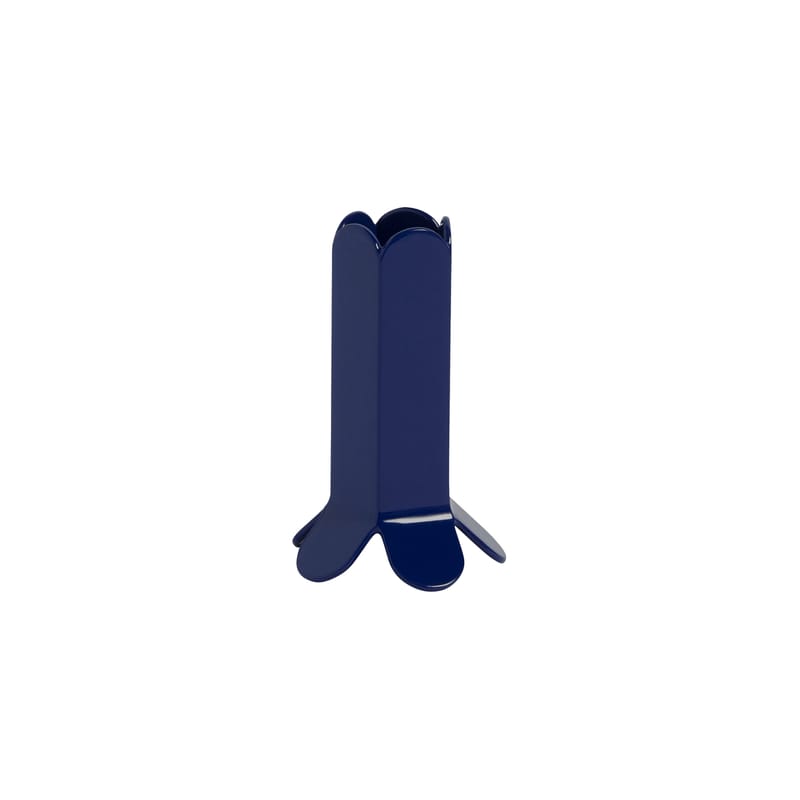 Dekoration - Kerzen, Kerzenleuchter und Windlichter - Kerzenleuchter Arcs Small metall blau / H 9 cm - Metall - Hay - Dunkelblau - Zinklegierung