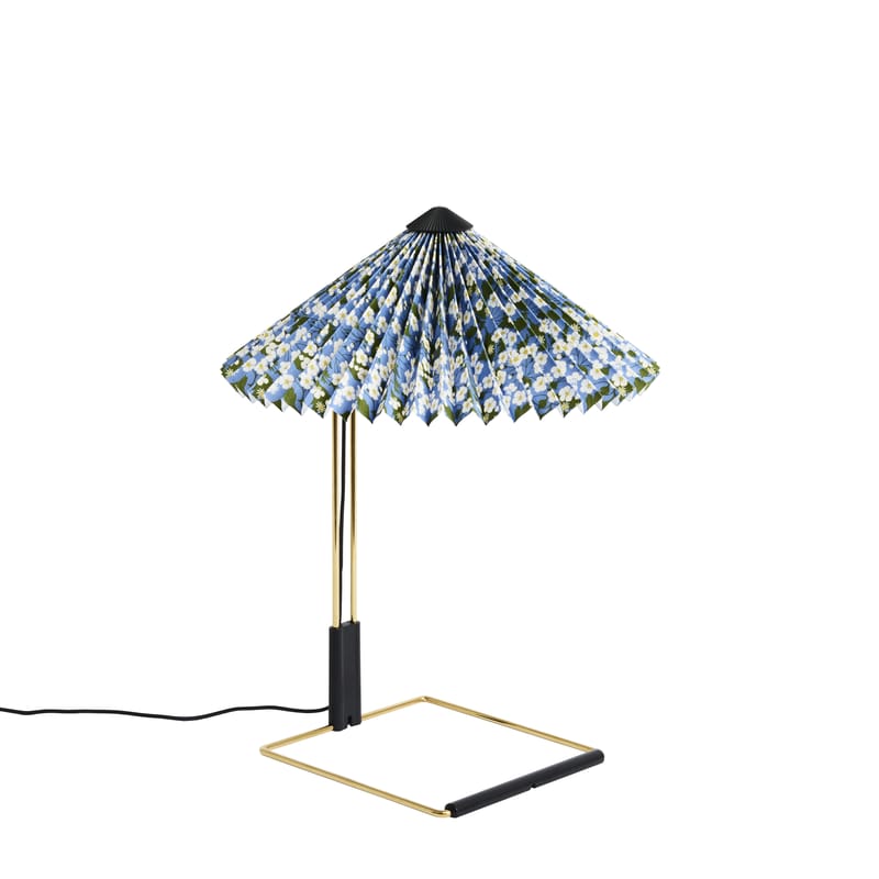 Luminaire - Lampes de table - Lampe de table Matin Small LED tissu multicolore / Hay X Liberty - H 38 cm - Hay - Mitsi by Liberty - Acier plaqué laiton, Coton enduit