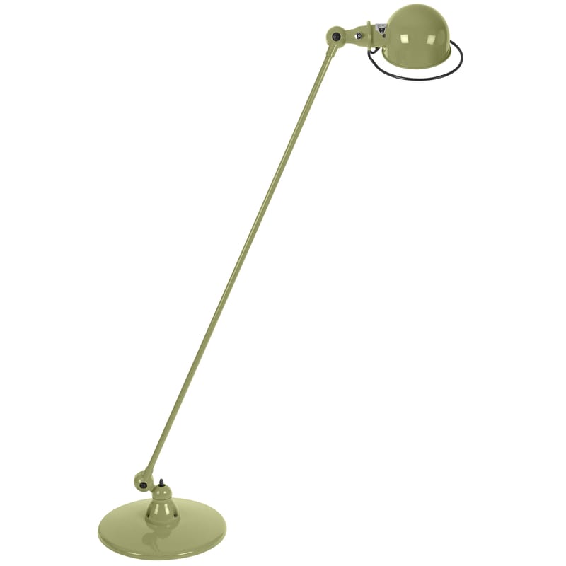 Leuchten - Stehleuchten - Leseleuchte Loft metall grün / mit Gelenkarm - H 120 cm - Jieldé - Khaki, glänzend - rostfreier Stahl