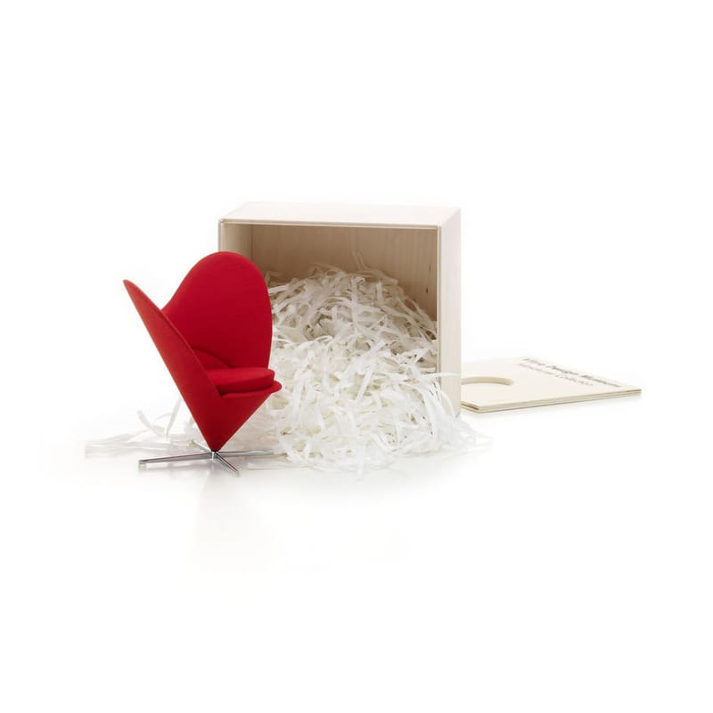 Décoration - Objets déco et cadres-photos - Miniature Heart-Shaped Cone Chair tissu rouge / Panton (1959) - Vitra - Heart-Shaped Cone Chair - Tissu, Tôle d\'acier