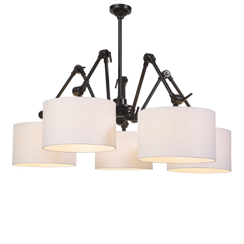 Black chandelier top white shades