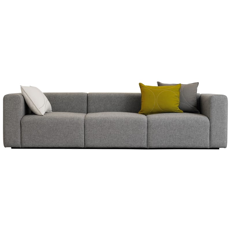 Möbel - Sofas - Sofa Mags textil grau 3-Sitzer - Hay - Hellgrau - Gewebe, Kiefer, Polyurethan-Schaum