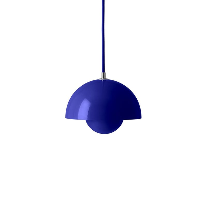 Luminaire - Suspensions - Suspension Flowerpot VP10 métal bleu / Ø16 cm - By Verner Panton, 1969 - &tradition - Bleu cobalt - Acier laqué