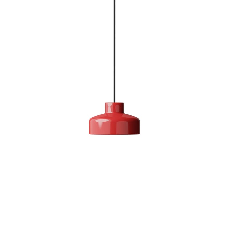 Luminaire - Suspensions - Suspension Lacquer LED Small métal rouge / Ø 16,5 x H 10,1 cm - NINE - Rouge - Acier