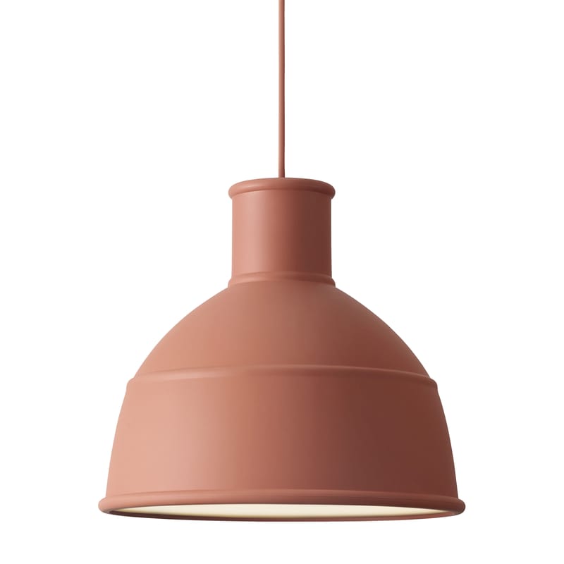 Luminaire - Suspensions - Suspension Unfold plastique rose orange / en silicone - Muuto - Terracotta - Silicone