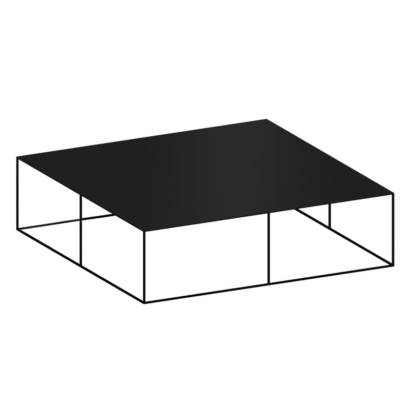 Mobilier - Tables basses - Table basse Slim Irony métal noir / 124 x 124 x H 34 cm - Zeus - Noir cuivré - Acier peint
