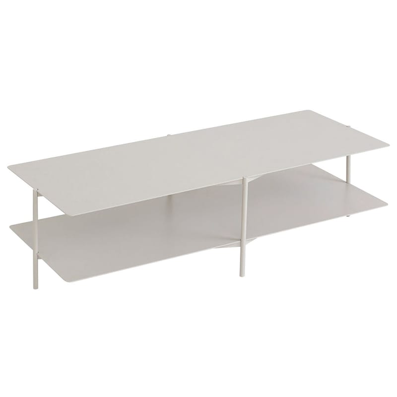 Mobilier - Tables basses - Table basse Tier métal gris /  120 x H 46 cm - Umbra - Gris clair - Acier laqué