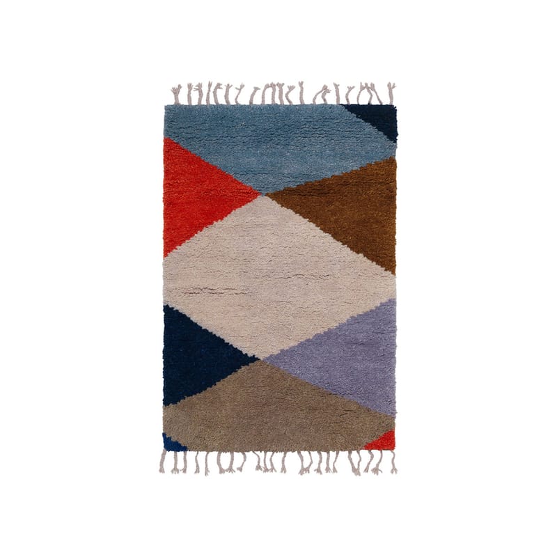 Décoration - Tapis - Tapis Harlequin  multicolore / 80 x 120 cm - Laine nouée main - Ferm Living - Multicolore - Coton, Laine