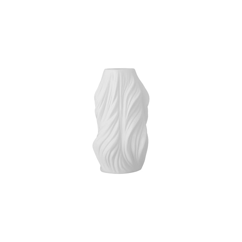 Décoration - Vases - Vase Sanak céramique blanc / Ø 14 x H 26 cm - Bloomingville - Blanc brillant - Céramique