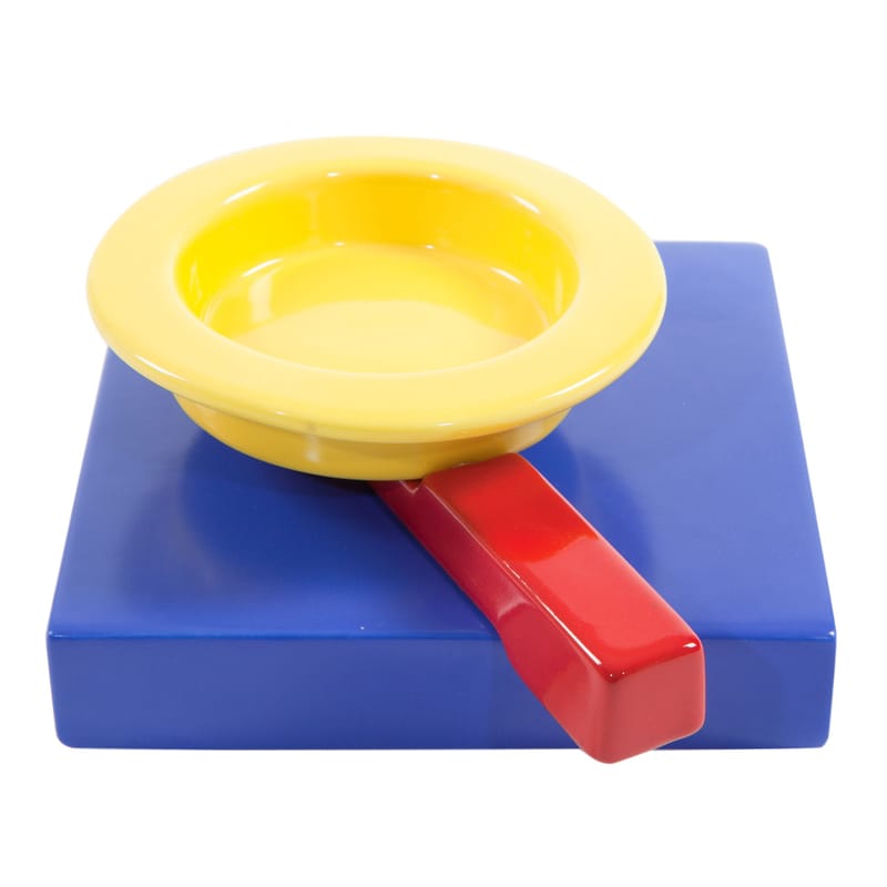 Accessories - Home Accessories - Squash Ashtray ceramic blue yellow red - Memphis Milano - Yellow, red & blue - Ceramic