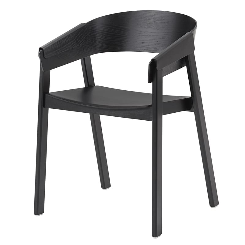 Mobilier - Chaises, fauteuils de salle à manger - Fauteuil Cover bois noir - Muuto - Noir - Contreplaqué de frêne, Frêne massif