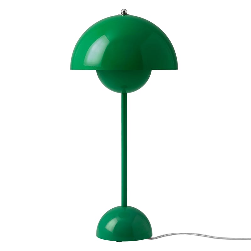 Illuminazione - Lampade da tavolo - Lampada da tavolo FlowerPot VP3 metallo verde / H 50 cm - By Verner Panton, 1969 - &tradition - Verde Signal - Alluminio laccato