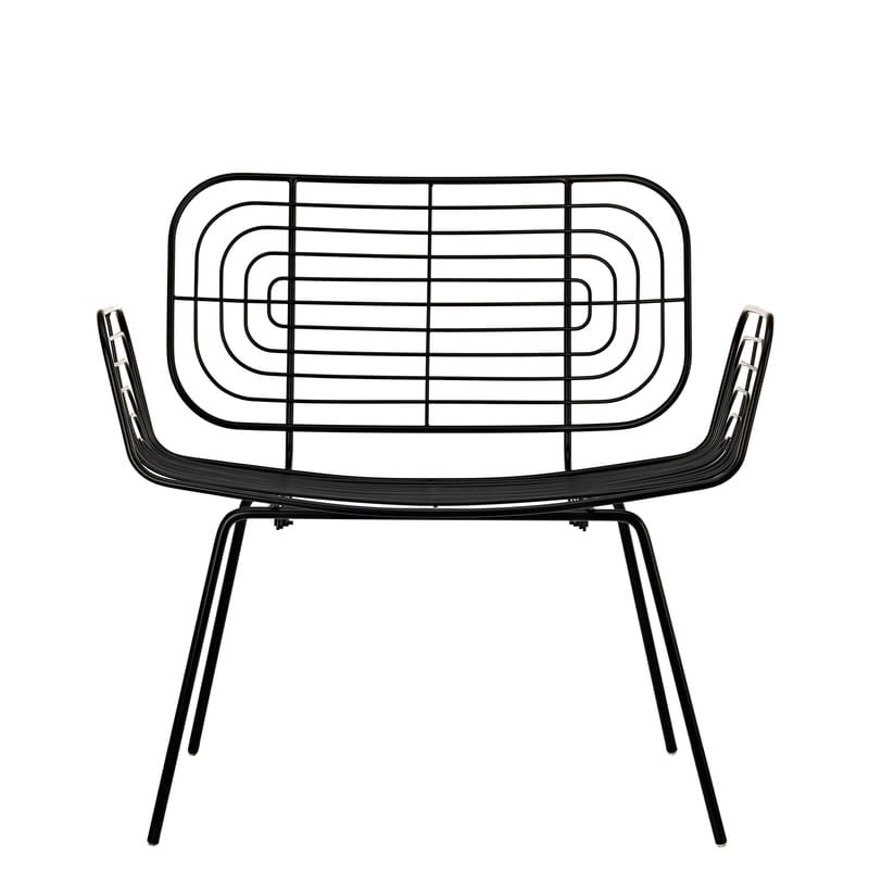 Furniture - Armchairs - Boston Low armchair metal black / Metal - Pols Potten - Black - Lacquered metal