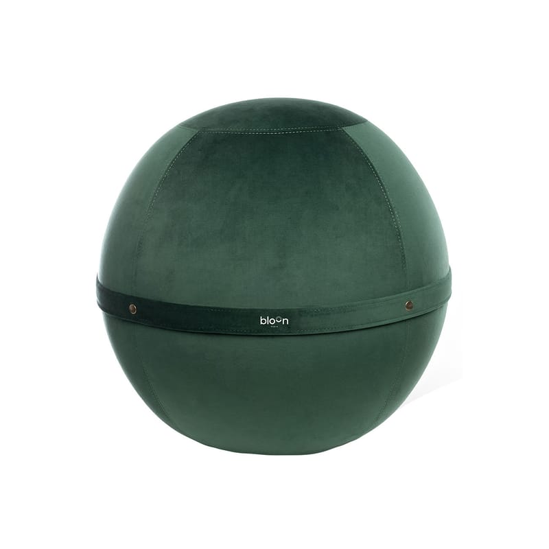 Mobilier - Poufs - Pouf Ballon Velvet Regular tissu vert / Siège ergonomique - Velours - Ø 55 cm - BLOON PARIS - Emeraude - PVC, Velours