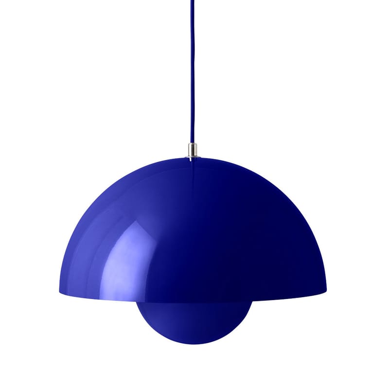 Luminaire - Suspensions - Suspension Flowerpot VP7 métal bleu / Ø 37 cm - By Verner Panton, 1968 - &tradition - Bleu cobalt - Acier laqué