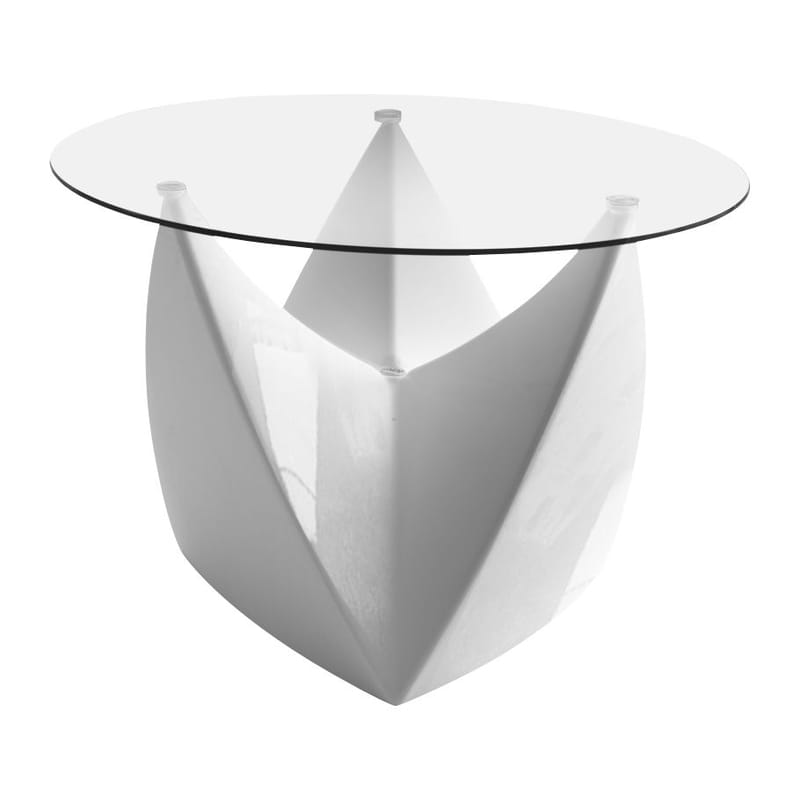 Mobilier - Tables basses - Table basse Mr. LEM verre plastique blanc / version laquée - MyYour - Blanc laqué - Plateau transparent - Polyéthylène rotomoulé, Verre