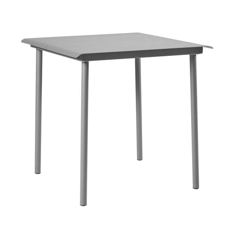 Jardin - Tables de jardin - Table carrée Patio Café métal gris / 75 x 75 cm - Tôle pleine - Tolix - Gris Souris - Acier inoxydable