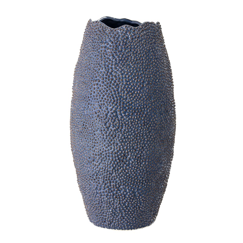 Décoration - Vases - Vase  céramique bleu /  texturé - H 48 cm / Fait main - Bloomingville - Bleu - Céramique